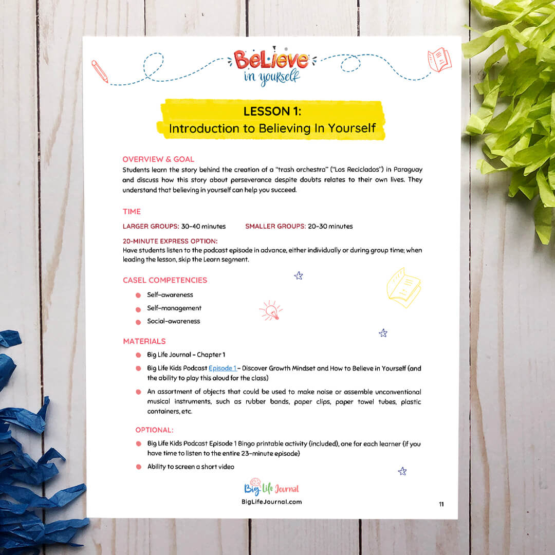 Lesson Plans PDF for Big Life Journal - 2nd Edition (ages 7-10) - Image 3